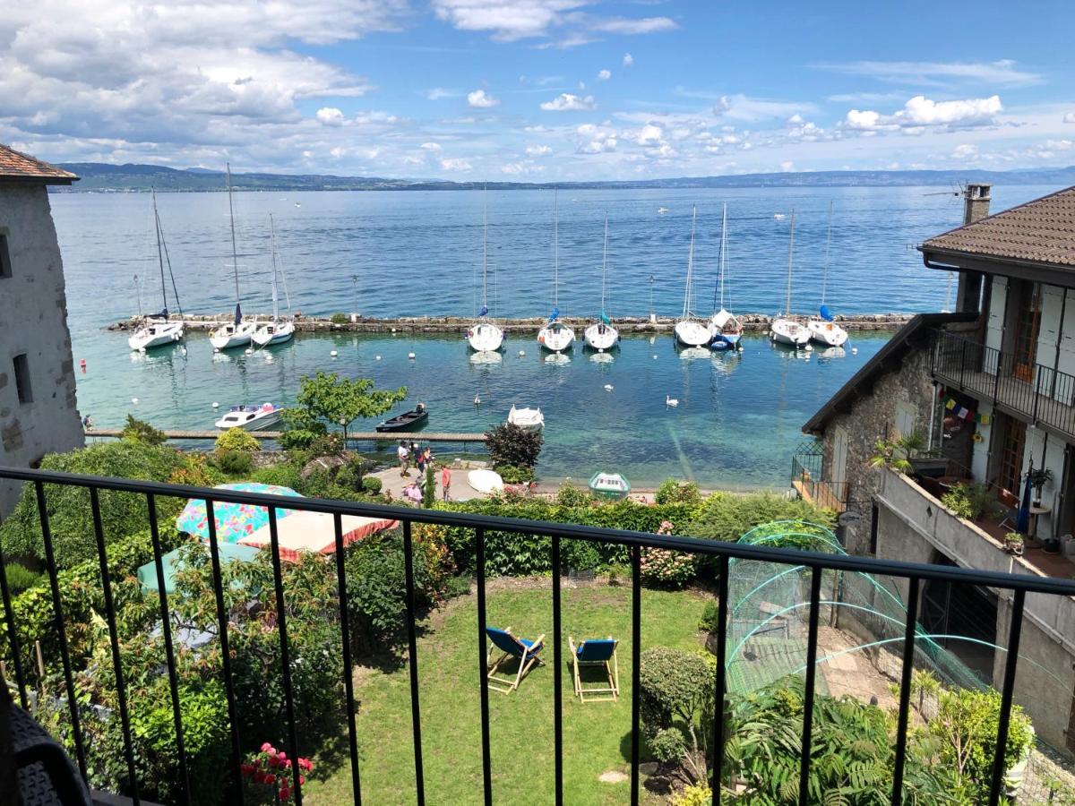 A Room With A View - Maisonnette Dans Bourg Medieval Au Bord Du Lac Leman Yvoire Ngoại thất bức ảnh