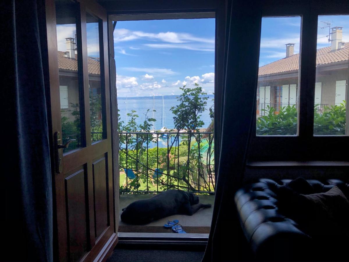 A Room With A View - Maisonnette Dans Bourg Medieval Au Bord Du Lac Leman Yvoire Ngoại thất bức ảnh